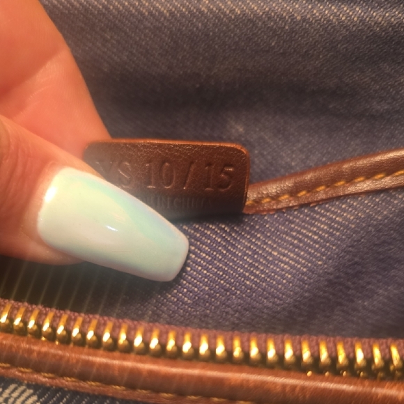 Celine Blue and Brown Satchel with Geometric Pattern AUTHENTIC - Picture 9 of 16